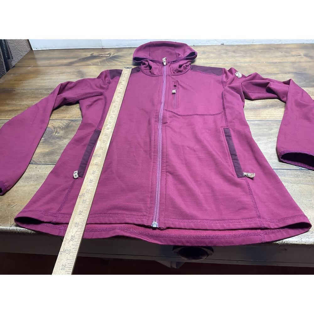 Fjallraven Keb Fleece Hoodie Womens Large Magenta Full Zip Jacket Outdoor Hiking - Picture 6 of 14